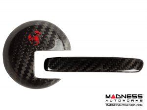 FIAT 500 Interior Door Handle Kit - Carbon Fiber - Red Scorpion Design